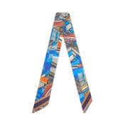 Strathberry Silk Skinny ECA Abstract Print Blue