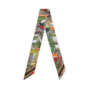 Strathberry Silk Skinny ECA Abstract Print Green