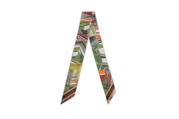 Strathberry Silk Skinny ECA Abstract Print Green