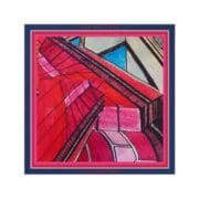 Strathberry Silk Square Scarf ECA Abstract Pink