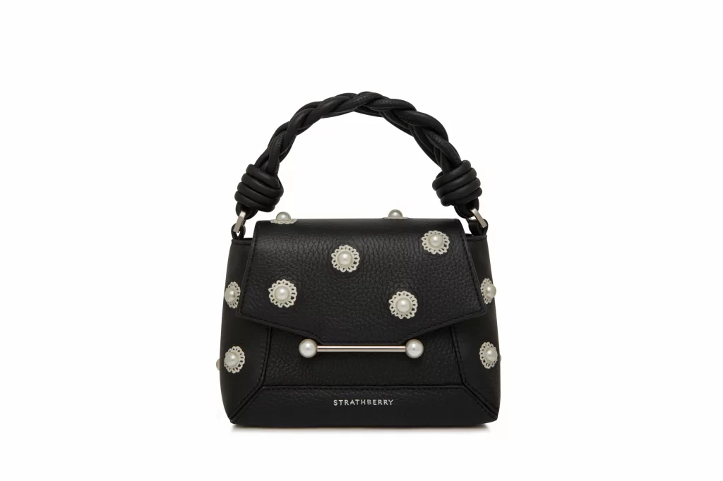 Strathberry x Shrimps Mosaic Nano Grain Embroidery Black Crossbody bag