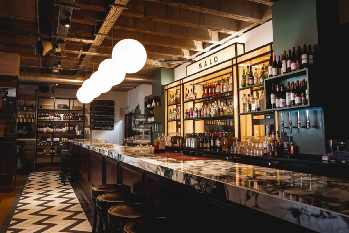 Interior of Malo bar in Glasgow, stylish venue for upcoming whisky tasting Glasgow event
