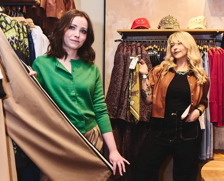 Gemma Meek and Ailish Buckley at Anthropologie Edinburgh with Maeve clothing range