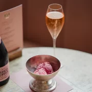 Tayberry gelato with rosé Champagne at The Balmoral Edinburgh.