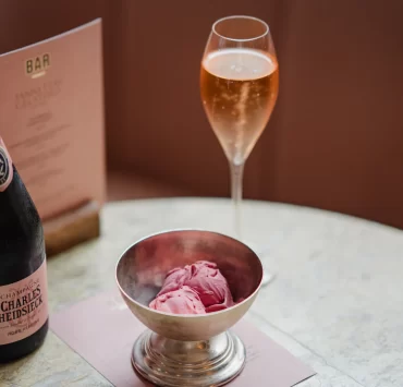 Tayberry gelato with rosé Champagne at The Balmoral Edinburgh.