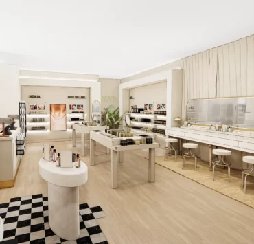 Interior view of the VIEVE pop-up store at Buchanan Galleries in Glasgow city centre.