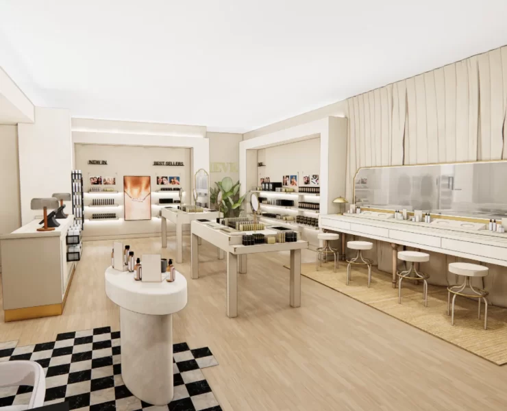 Interior view of the VIEVE pop-up store at Buchanan Galleries in Glasgow city centre.