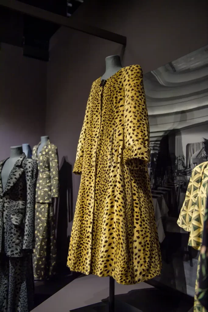 Vintage leopard print coat by Biba on display at Dovecot Studios