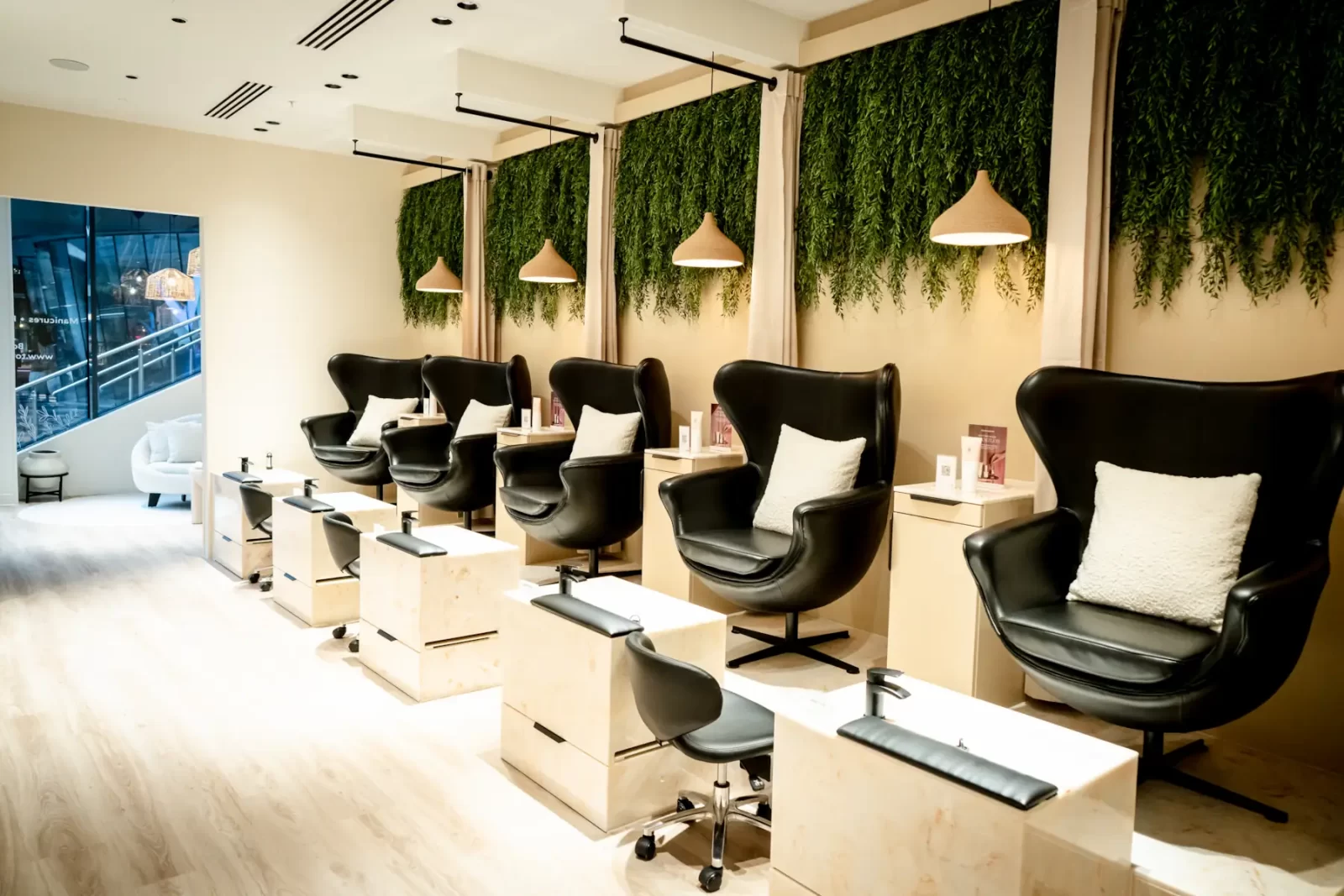 Pedicure chairs inside Townhouse nail salon Edinburgh