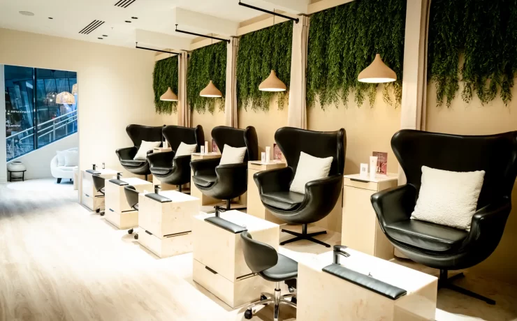 Pedicure chairs inside Townhouse nail salon Edinburgh