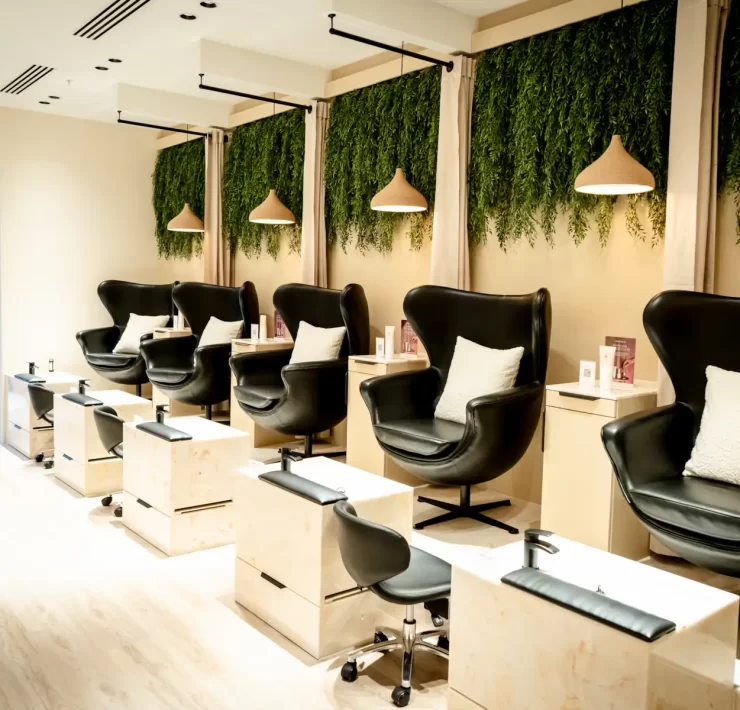 Pedicure chairs inside Townhouse nail salon Edinburgh